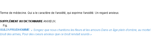 Définition anxieux Emile Littré