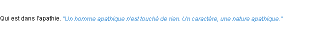 Définition apathique ACAD 1932
