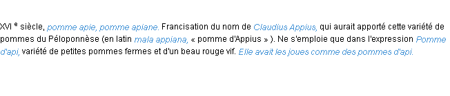 Définition api ACAD 1986