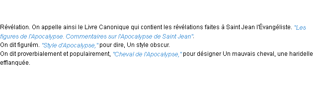 Définition apocalypse ACAD 1798