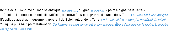 Définition apogée ACAD 1986