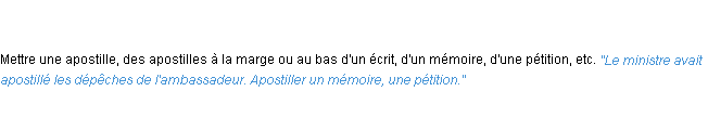 Définition apostiller ACAD 1835