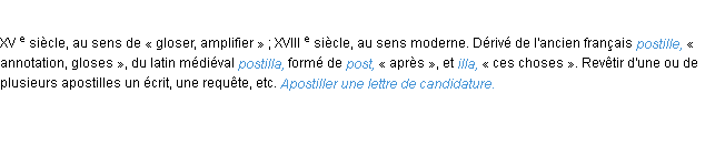 Définition apostiller ACAD 1986