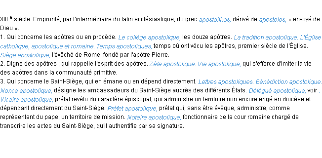 Définition apostolique ACAD 1986