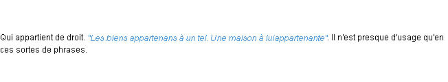 Définition appartenant ACAD 1798