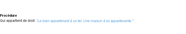 Définition appartenant ACAD 1932