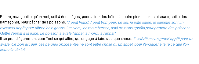 Définition appât ACAD 1798