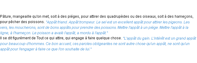 Définition appât ACAD 1835
