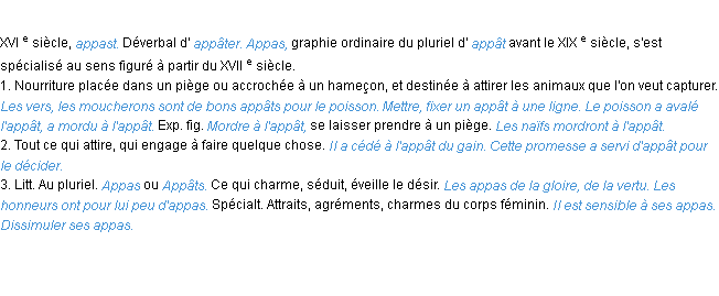 Définition appât ACAD 1986
