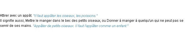 Définition appâter ACAD 1835