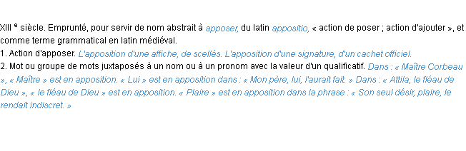 Définition apposition ACAD 1986