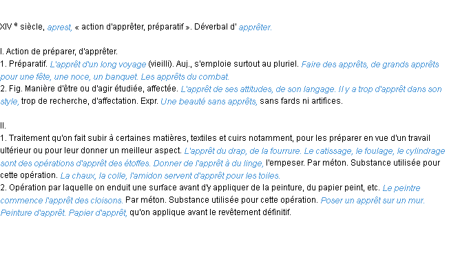 Définition apprêt ACAD 1986