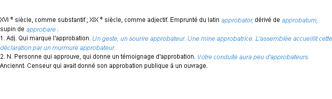 Définition approbateur ACAD 1986