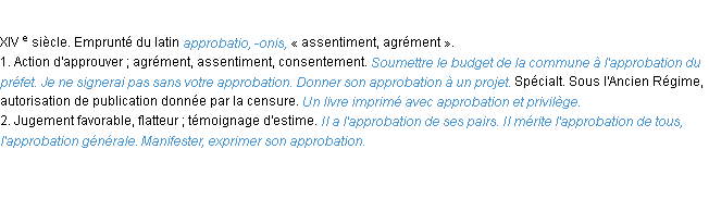 Définition approbation ACAD 1986