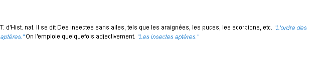 Définition aptère ACAD 1835