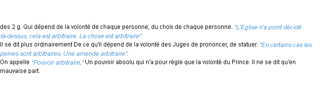 Définition arbitraire ACAD 1798