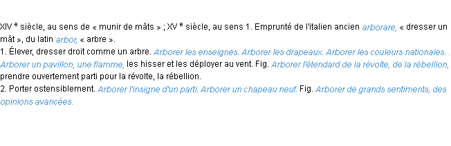 Définition arborer ACAD 1986