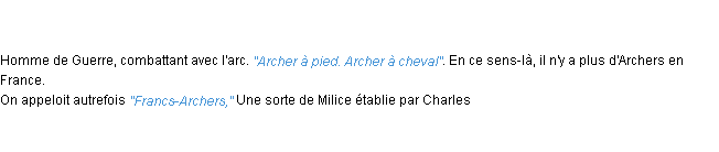 Définition archer ACAD 1798