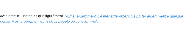 Définition ardemment ACAD 1798