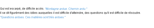 Définition ardu ACAD 1932