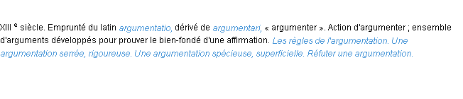 Définition argumentation ACAD 1986