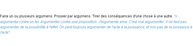 Définition argumenter ACAD 1798