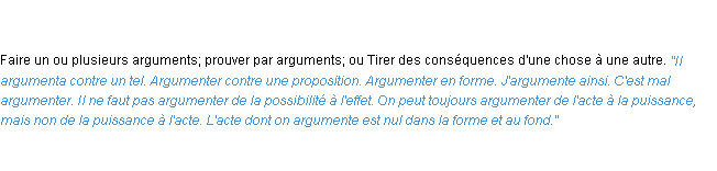 Définition argumenter ACAD 1835