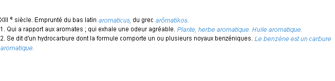 Définition aromatique ACAD 1986