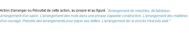 Définition arrangement ACAD 1932