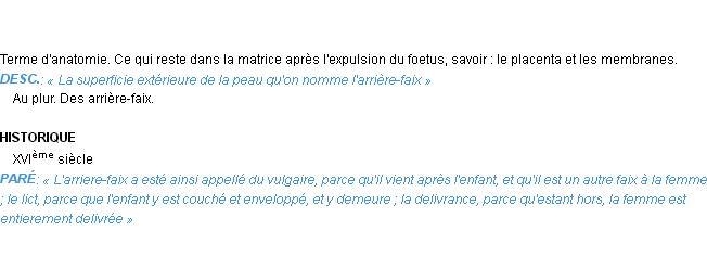 Définition arrière-faix Emile Littré