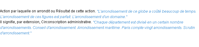 Définition arrondissement ACAD 1932