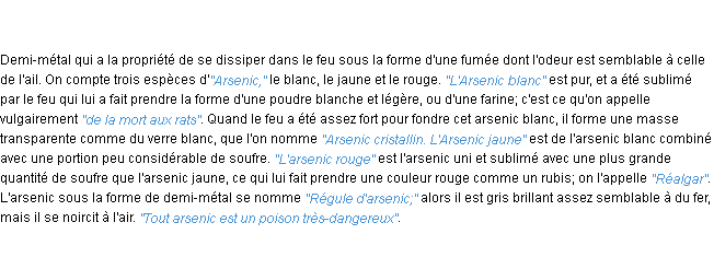 Définition arsenic ACAD 1798