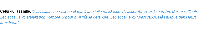 Définition assaillant ACAD 1932