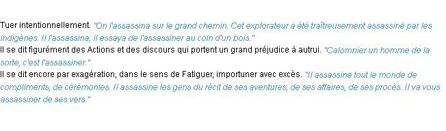 Définition assassiner ACAD 1932