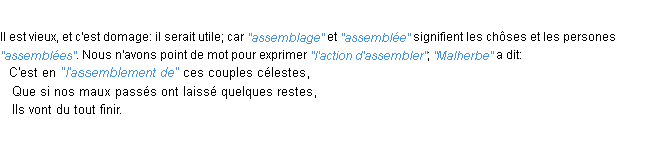 Définition assemblement JF.Feraud