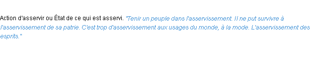 Définition asservissement ACAD 1932