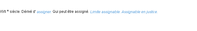 Définition assignable ACAD 1986