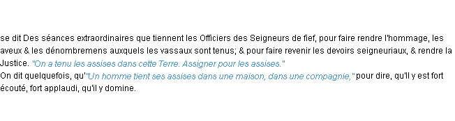 Définition assises ACAD 1762