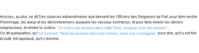 Définition assises ACAD 1798