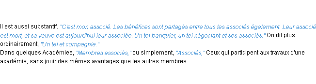 Définition associé ACAD 1835