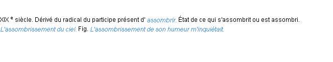 Définition assombrissement ACAD 1986