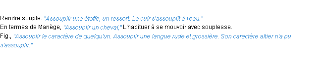 Définition assouplir ACAD 1932