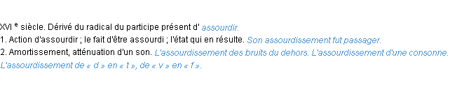 Définition assourdissement ACAD 1986