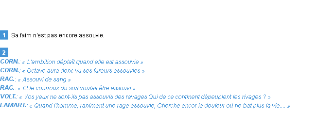 Définition assouvi Emile Littré