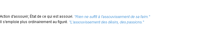 Définition assouvissement ACAD 1835