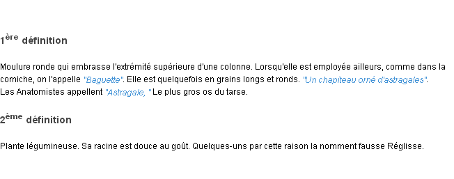 Définition astragale ACAD 1798