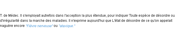 Définition ataxie ACAD 1835