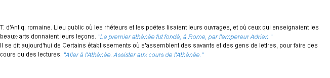 Définition athénée ACAD 1835