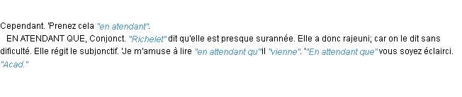 Définition attendant JF.Feraud