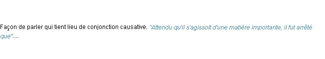 Définition attendu que ACAD 1798